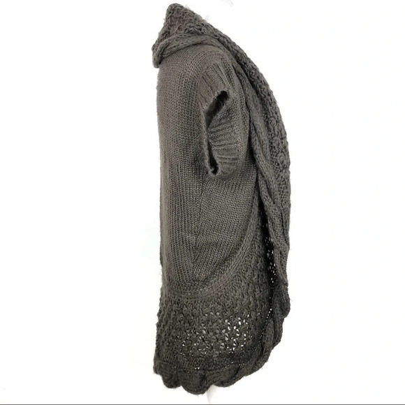 Wow Couture Brown Open Circle Chunky Knit Cardigan - Picture 6 of 8